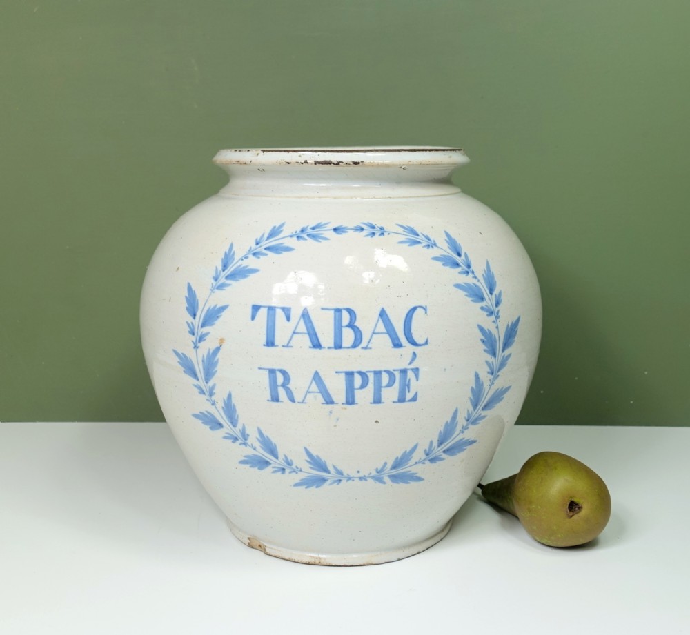 18TH C DELFT TOBACCO JAR