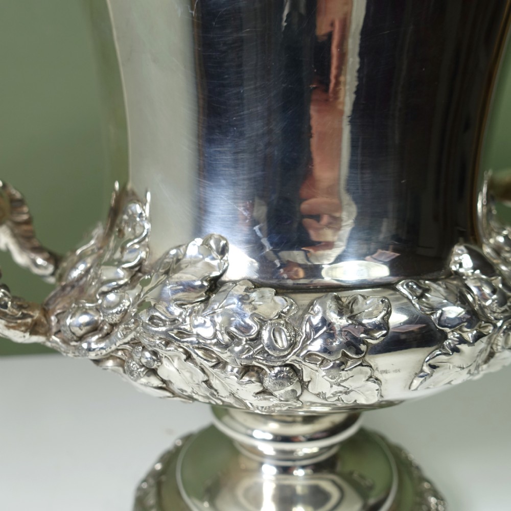 GOOD QUALITY WILLIAM IV SILVER PLATED WINE COOLER View V
