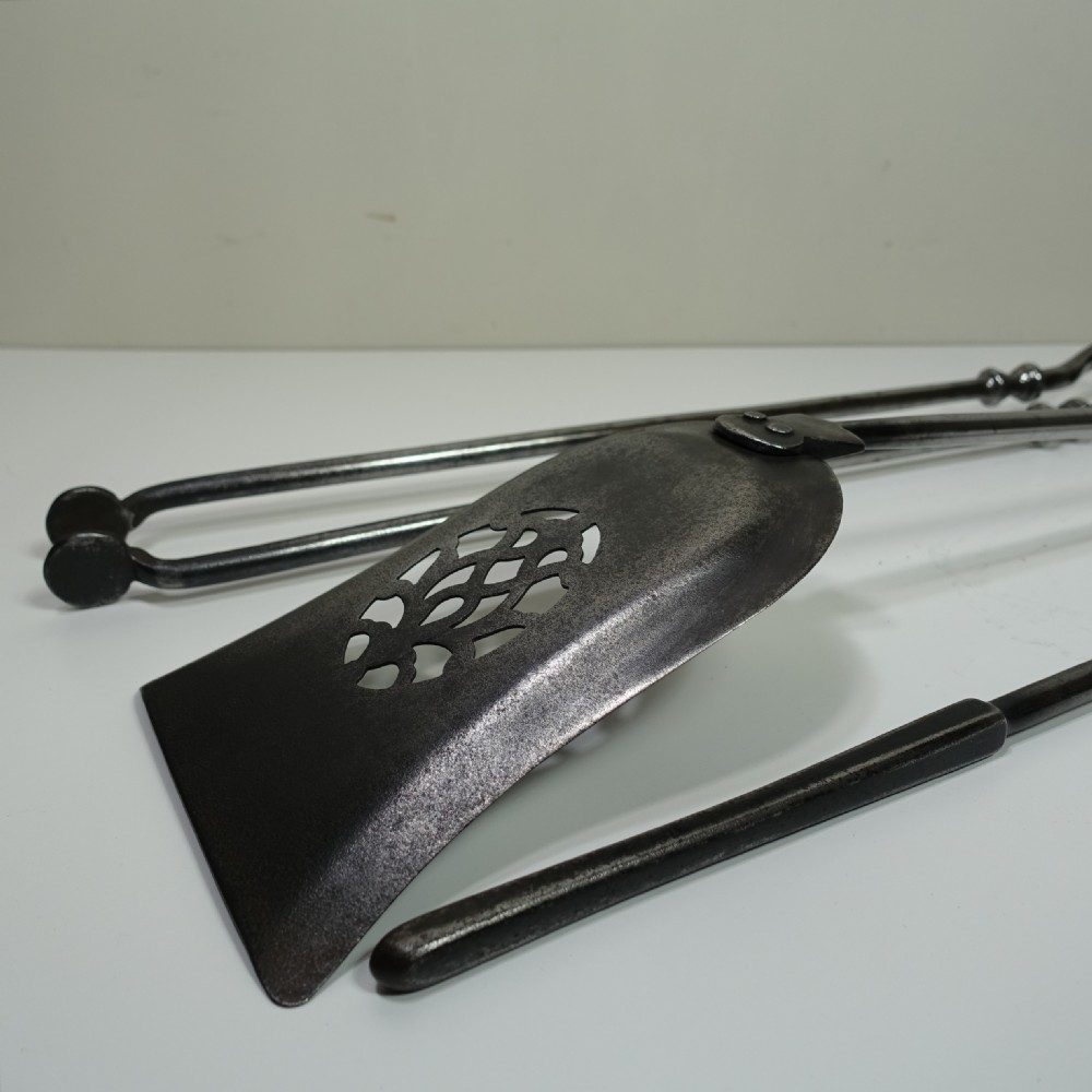 SET OF 19TH C BRASS & STEEL FIRE TOOLS View IV