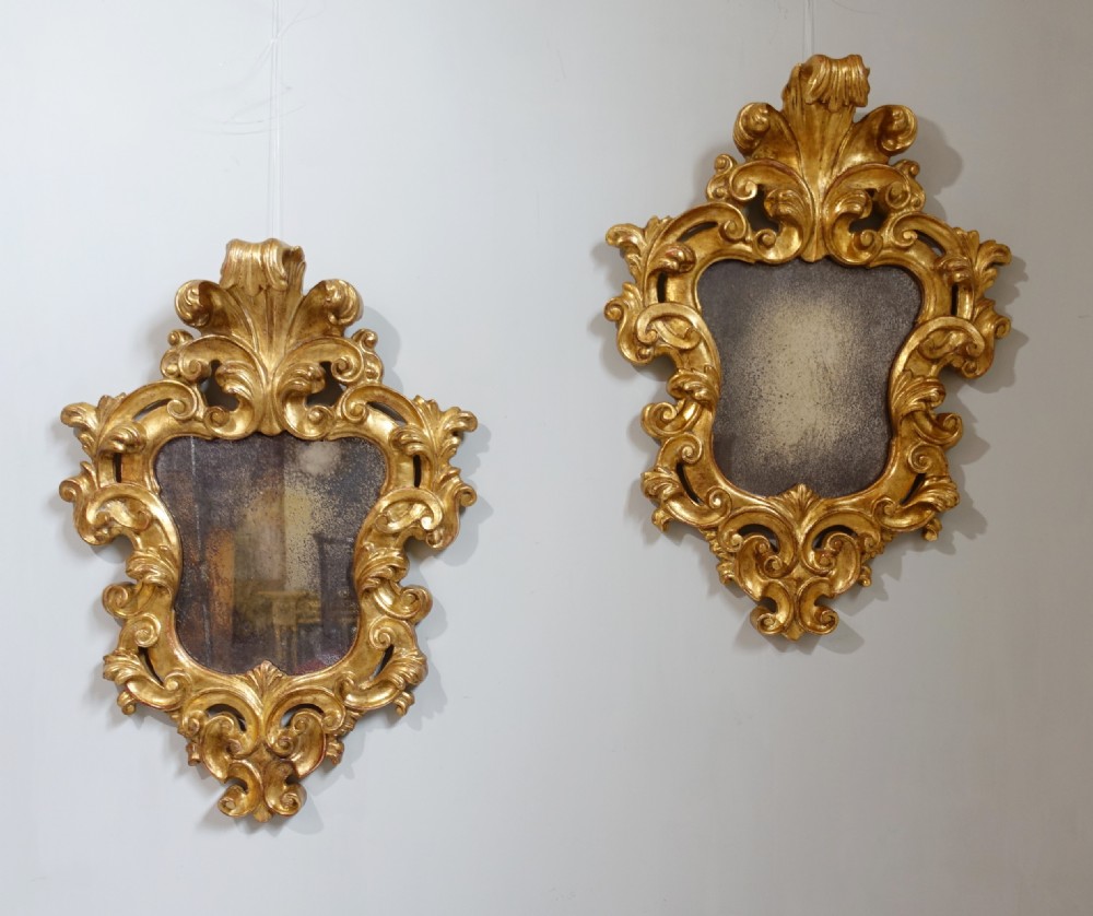 PAIR OF CARVED GILTWOOD MIRRORS C1800