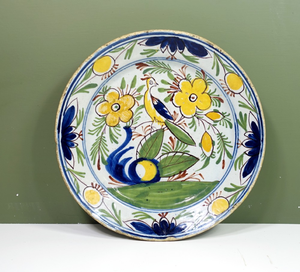 18TH C DELFT POLYCHROME CHARGER