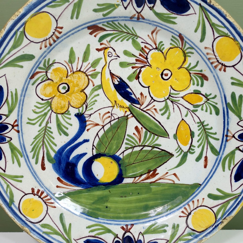 18TH C DELFT POLYCHROME CHARGER View II