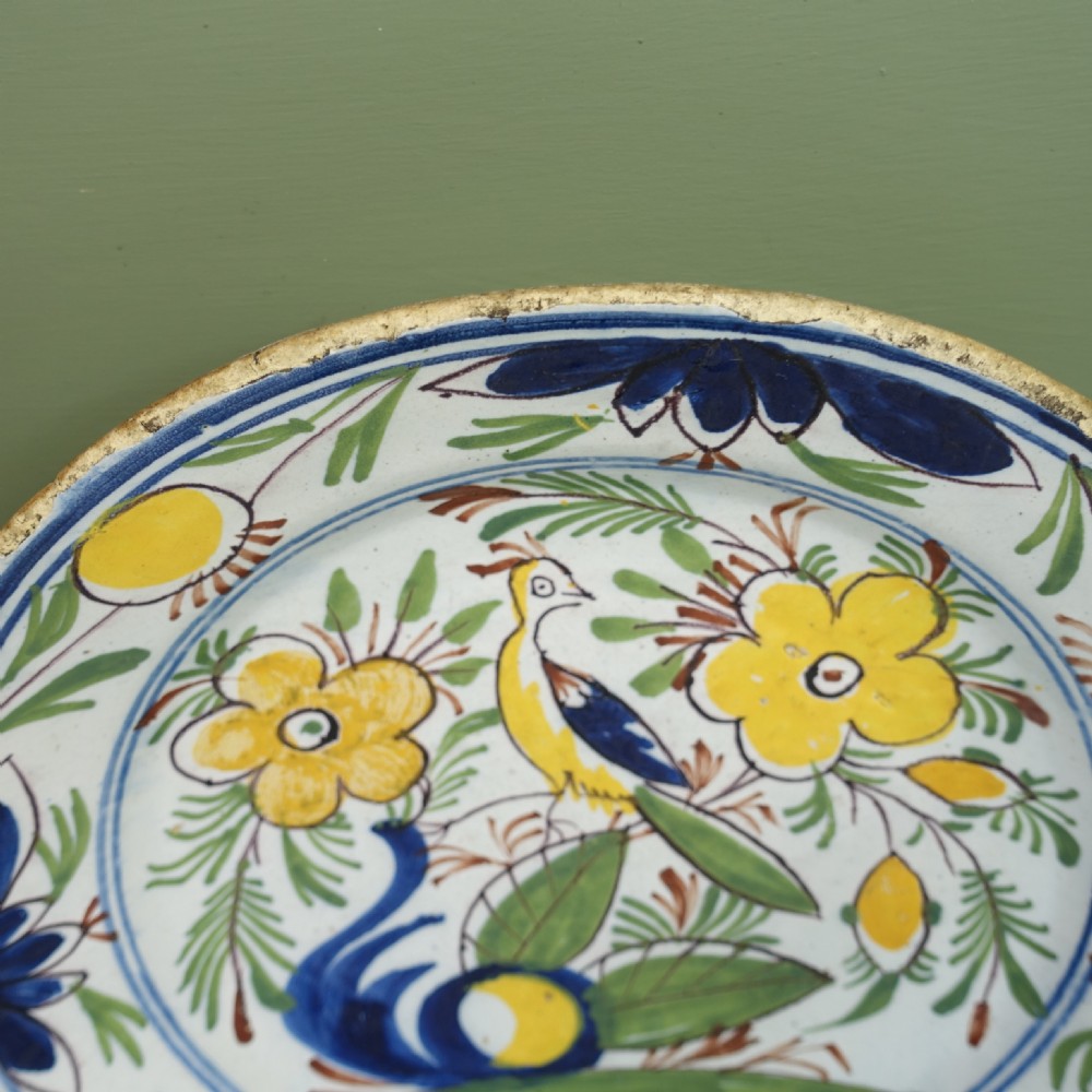 18TH C DELFT POLYCHROME CHARGER View III