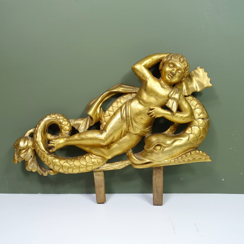 PAIR OF CARVED GILT WOOD CHERUBS View II