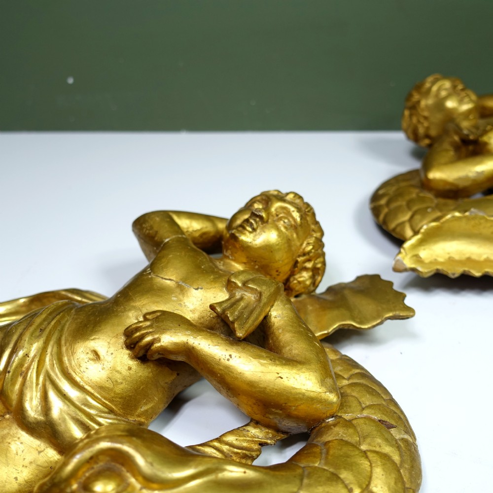 PAIR OF CARVED GILT WOOD CHERUBS View VI