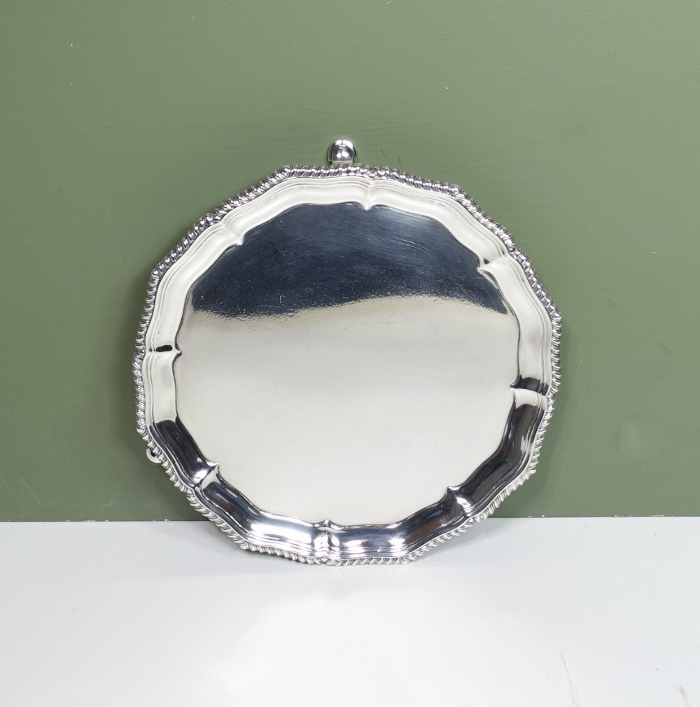 SOLID SILVER SALVER, LONDON 1908