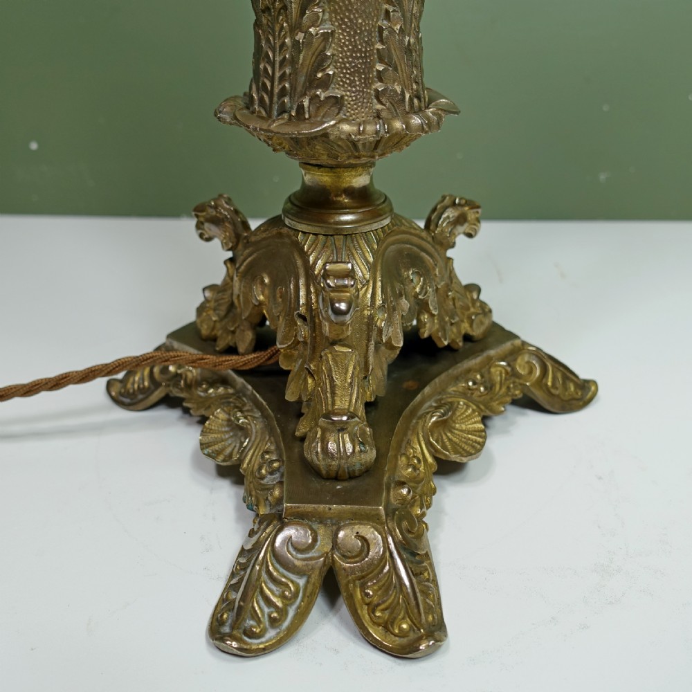 19TH C BRASS & GILT LAMP BASE View III