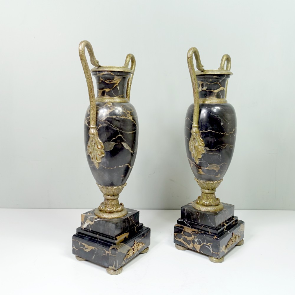 PAIR OF 19TH C MARBLE & ORMOLU VASES View II