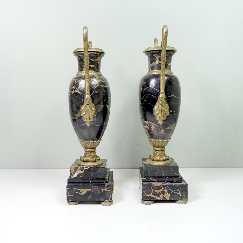 PAIR OF 19TH C MARBLE & ORMOLU VASES View III