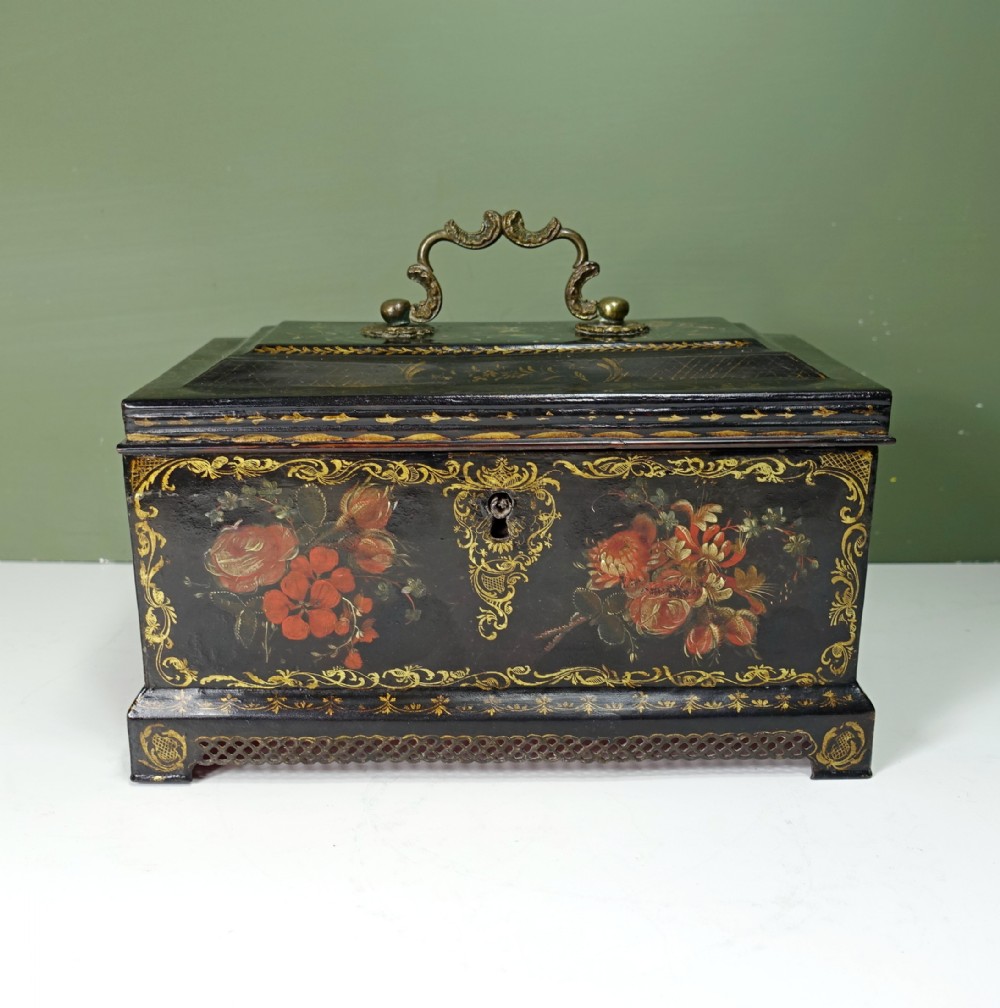 18TH C TOLE TEA CADDY