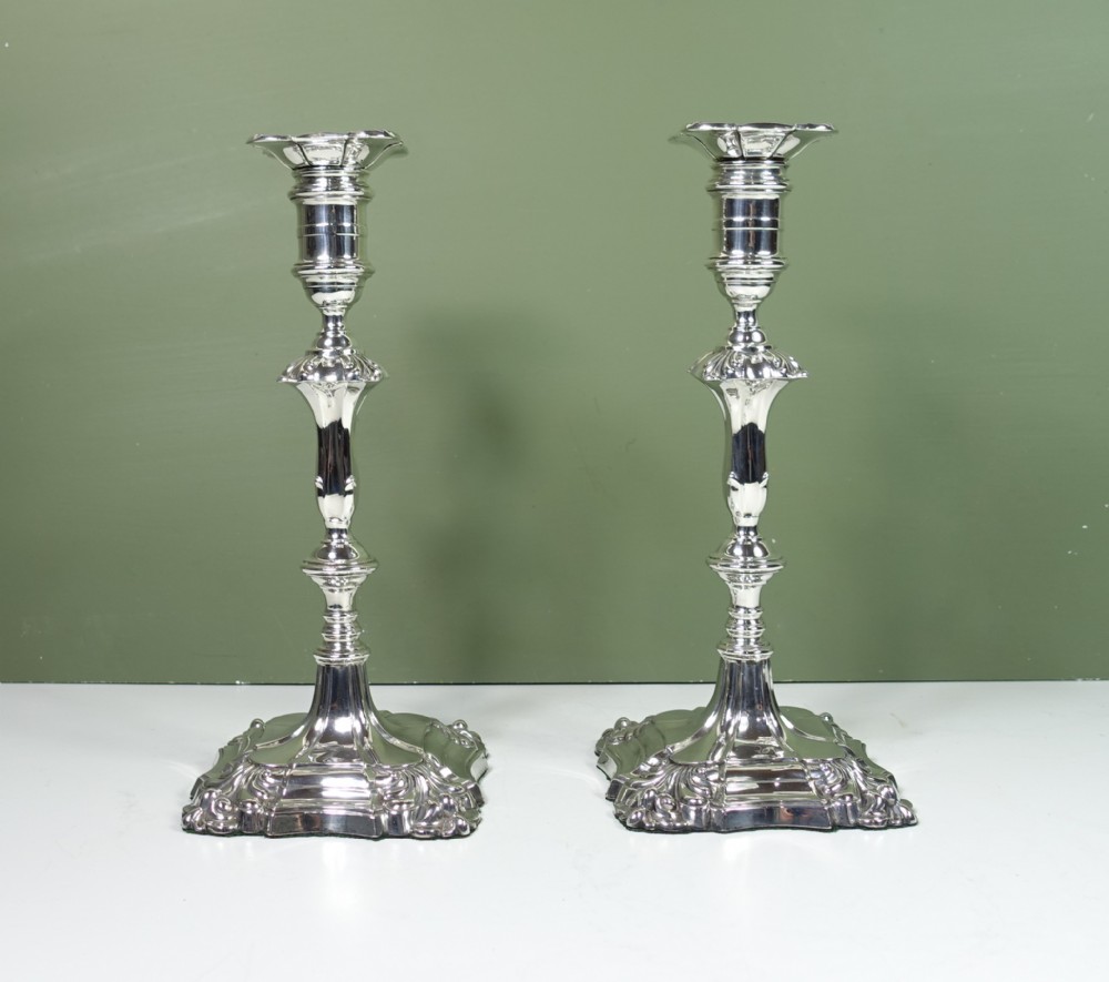 PAIR OF SILVER CANDLESTICKS, SHEFFIELD 1923