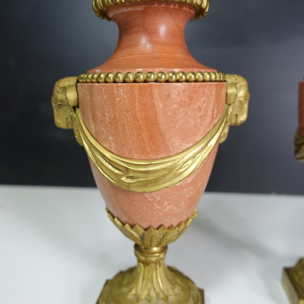PAIR OF MARBLE & ORMOLU VASES C 1800 View V