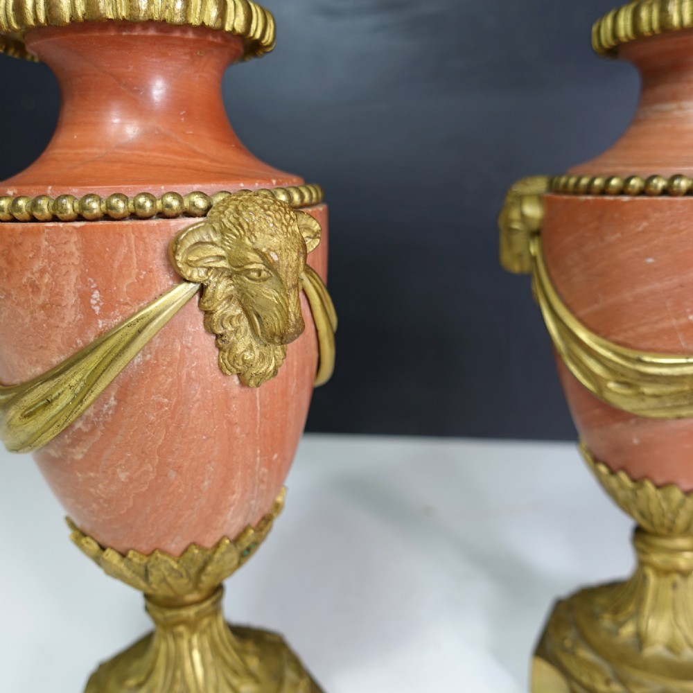 PAIR OF MARBLE & ORMOLU VASES C 1800 View VI