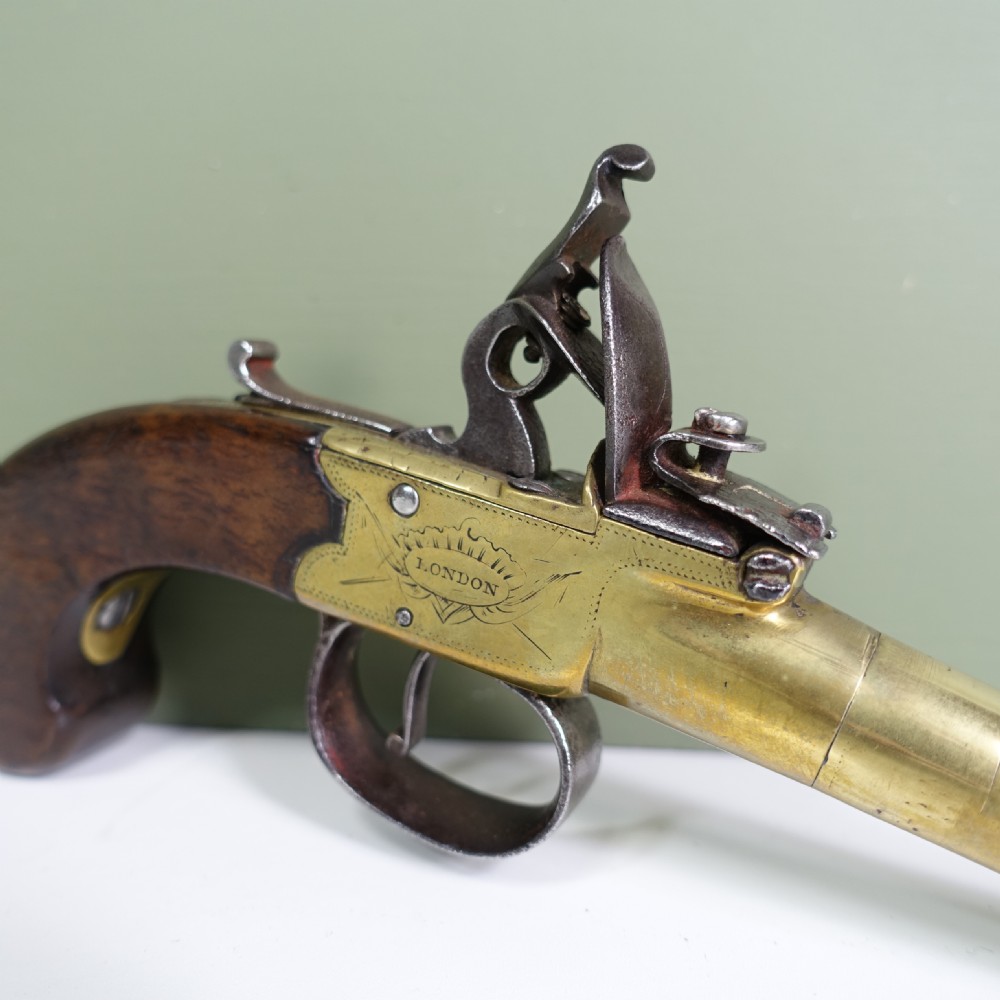 18TH C FLINTLOCK PISTOL BY LONDON MAKER View III