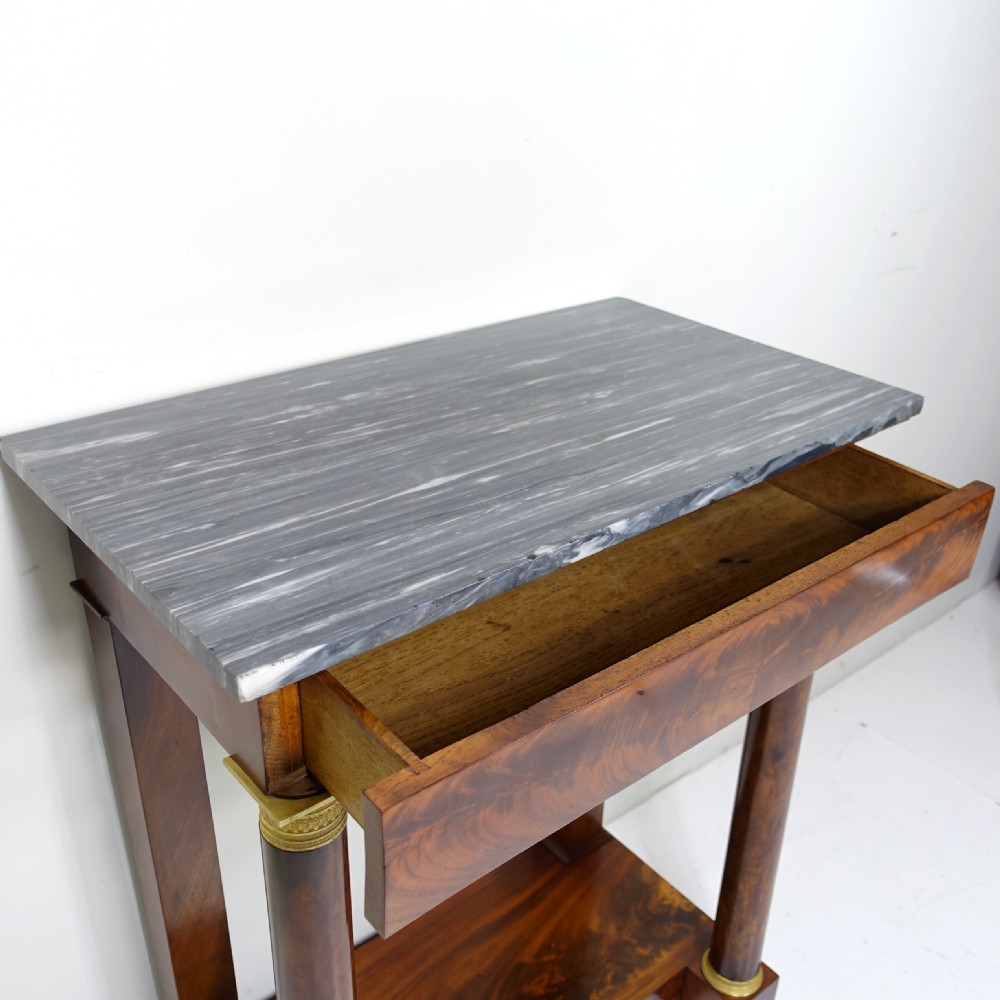 EARLY 19TH C MAHOGANY & MARBLE CONSOLE TABLE View V