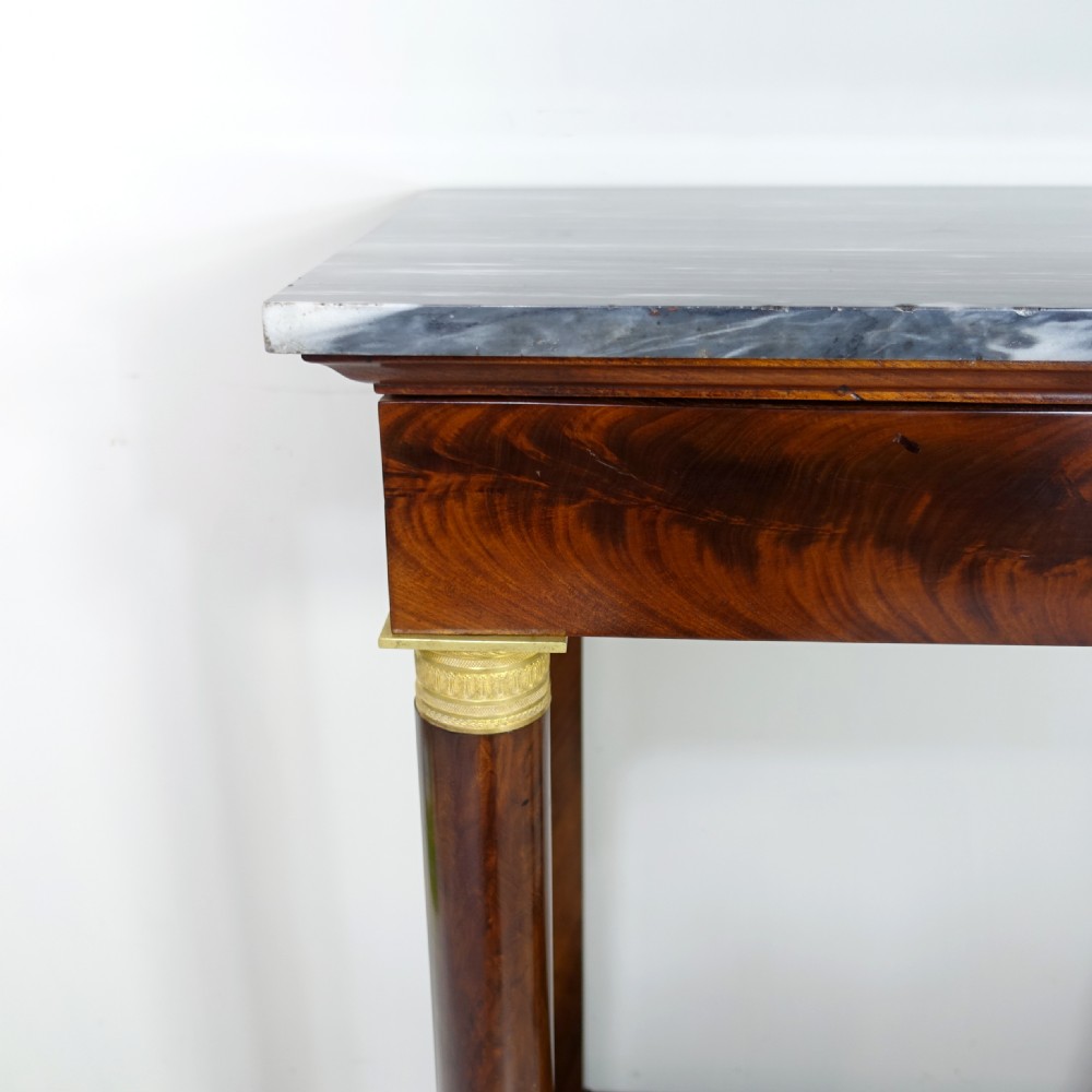 EARLY 19TH C MAHOGANY & MARBLE CONSOLE TABLE View VI