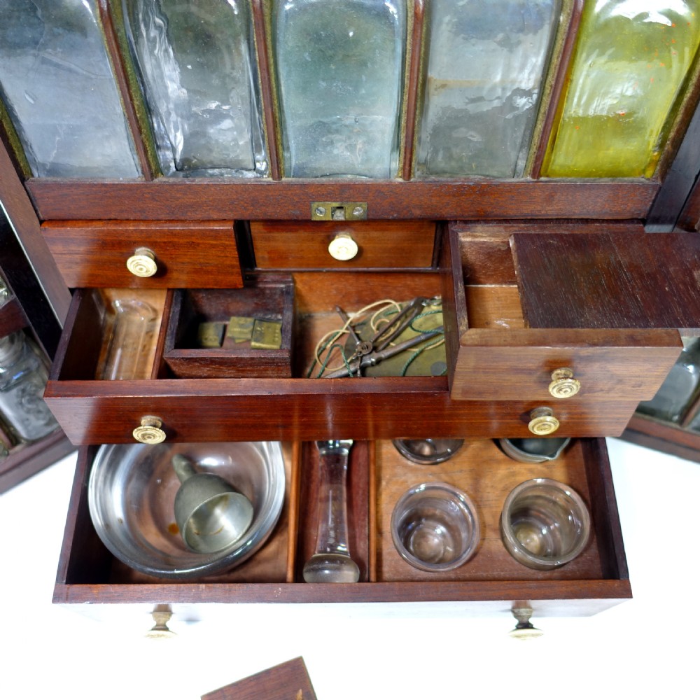 COMPLETE 18TH C MAHOGANY APOTHECARY CHEST View IV