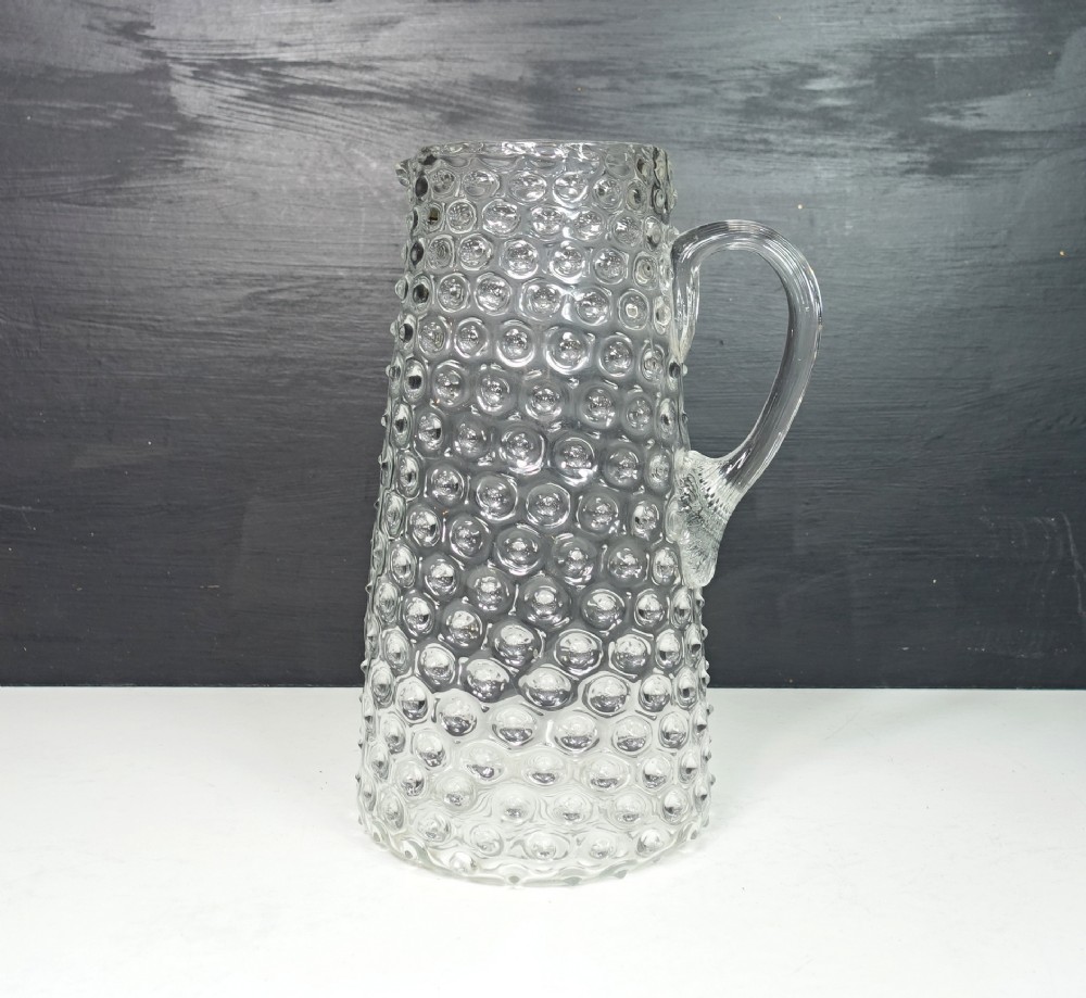 19TH C GLASS 'HOT NAIL' JUG