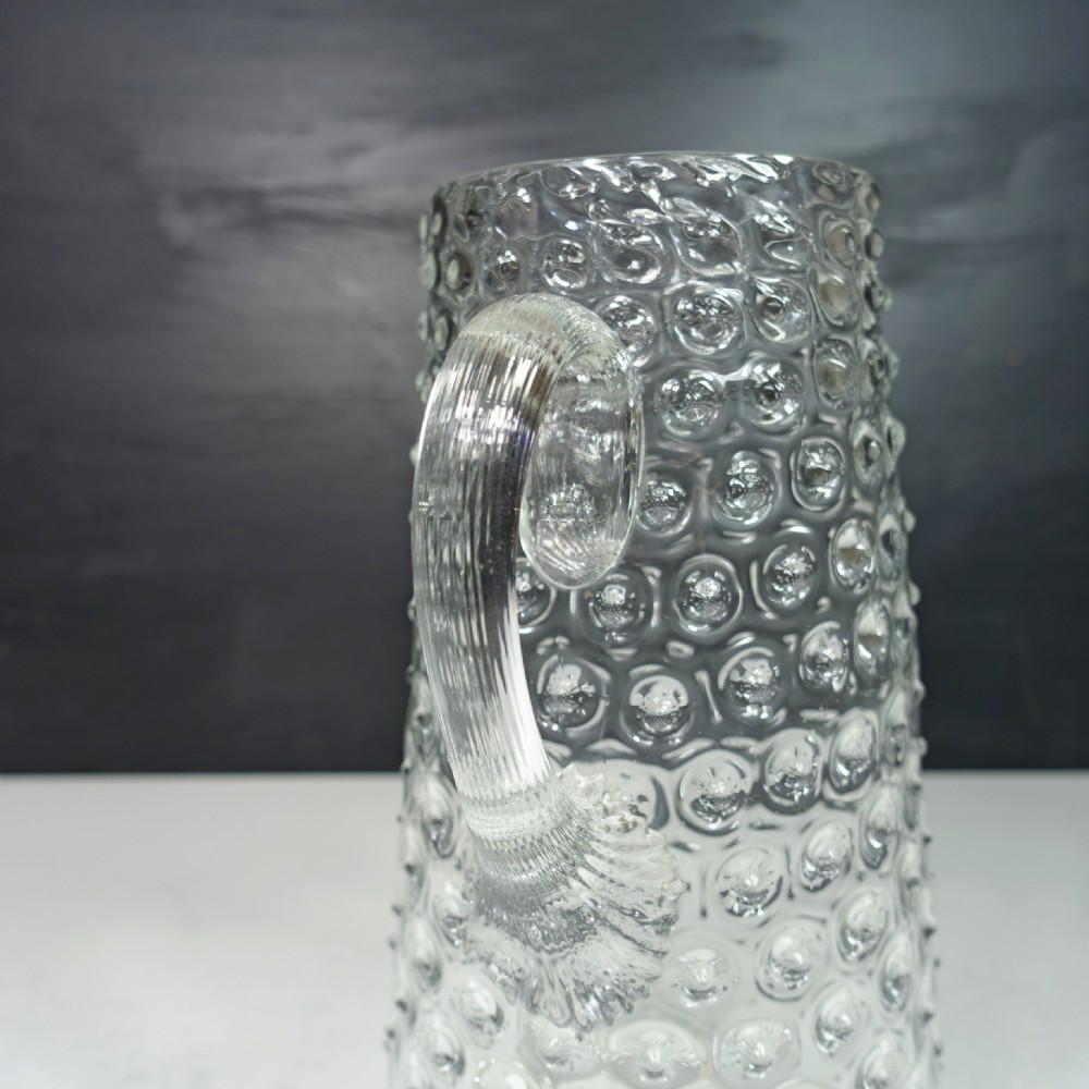 19TH C GLASS 'HOT NAIL' JUG View II