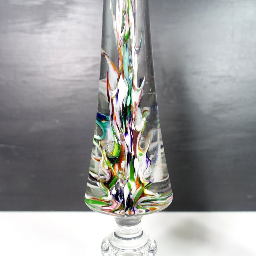 PAIR OF 19TH C DECORATIVE GLASS OBELISK View II