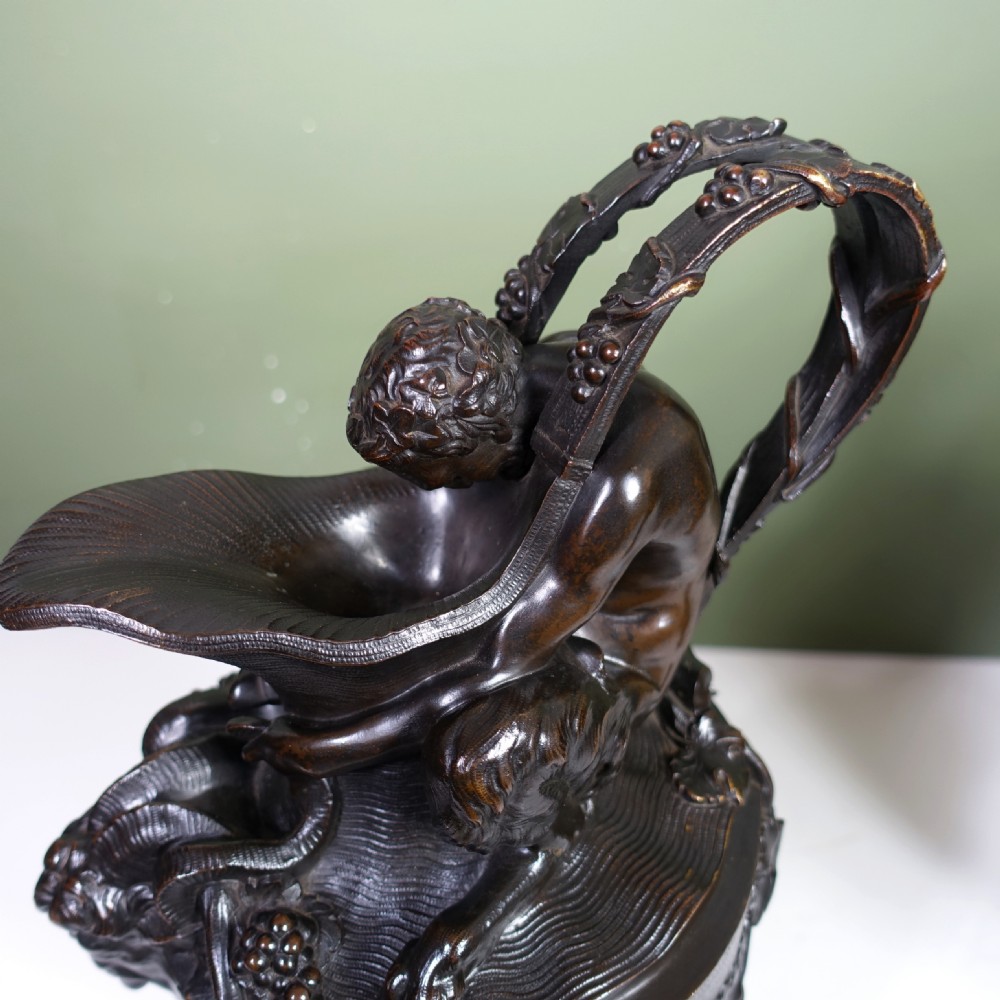 LARGE PAIR OF 19TH C BRONZE EWERS View V