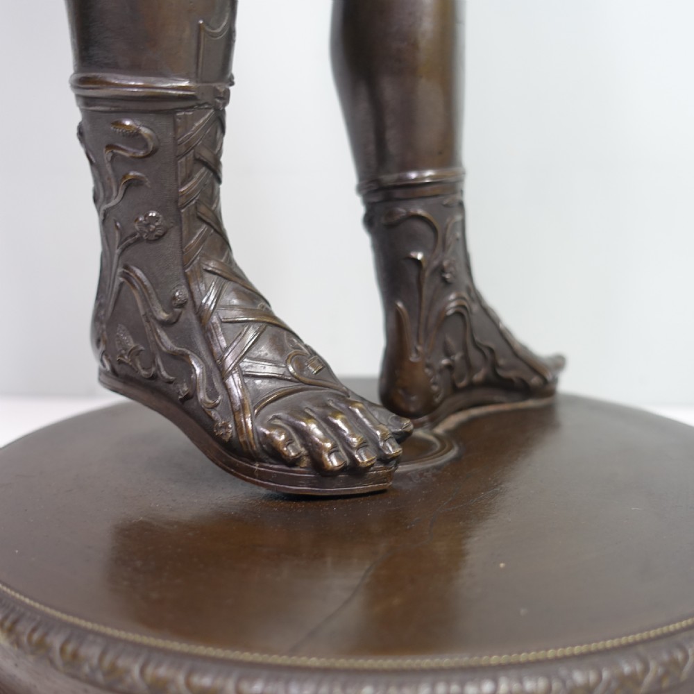LARGE 19TH C BRONZE FIGURE OF NARCISSUS View IV