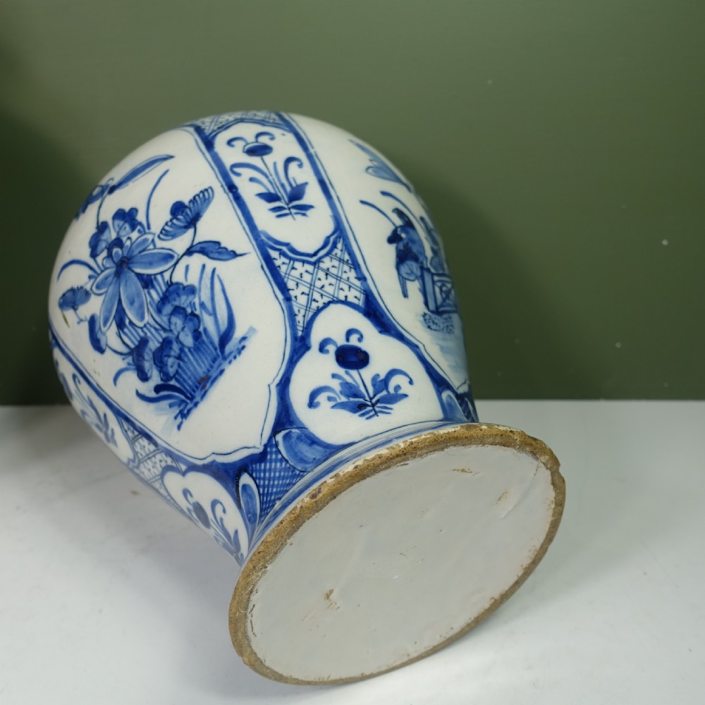 PAIR OF 18TH C DELFT VASES & COVERS View V