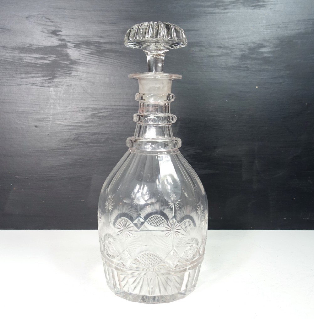 EARLY 19TH C GLASS DECANTER