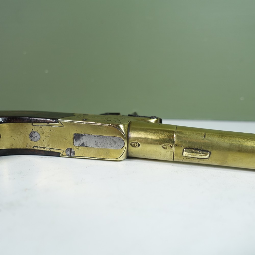 18TH C FLINTLOCK PISTOL WITH FLUSH TRIGGER View V