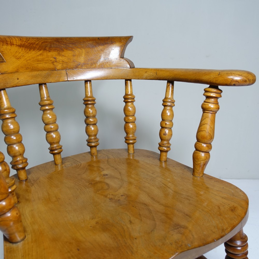 19TH C ELM & OAK SMOKERS BOW CHAIR View II