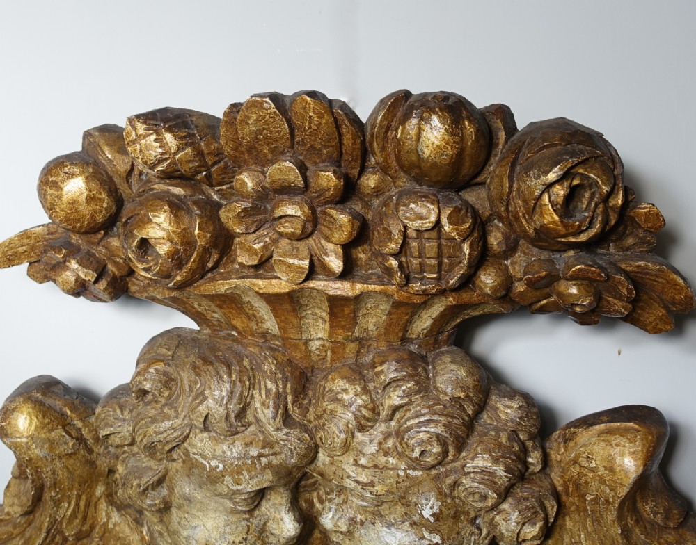 EARLY 18TH C CARVED OAK PANEL OF CHERUBS View IV