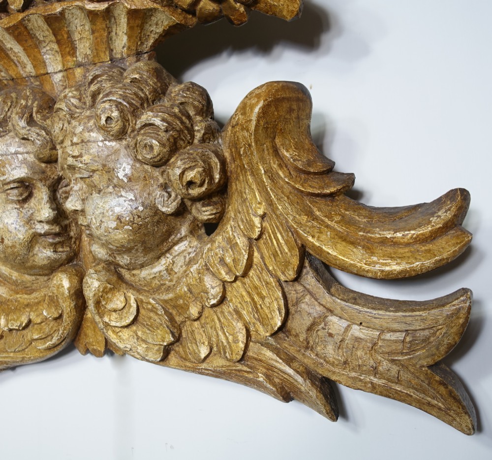 EARLY 18TH C CARVED OAK PANEL OF CHERUBS View V