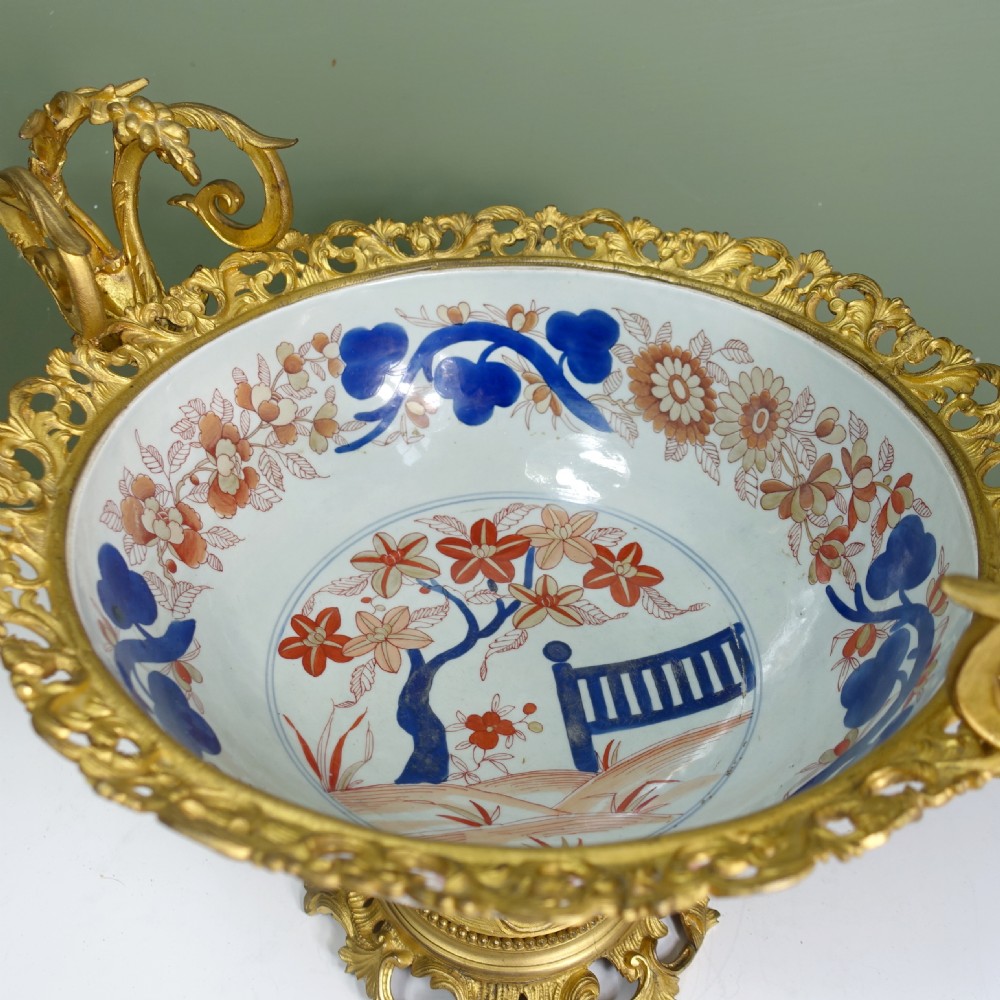 19TH C IMARI BOWL WITH GILT MOUNTS View IV