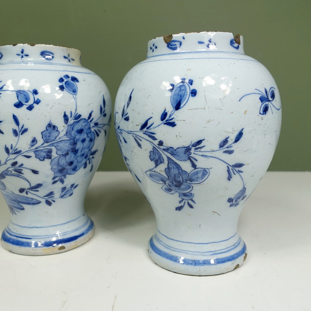 PAIR OF 18TH C DELFT VASES View IV