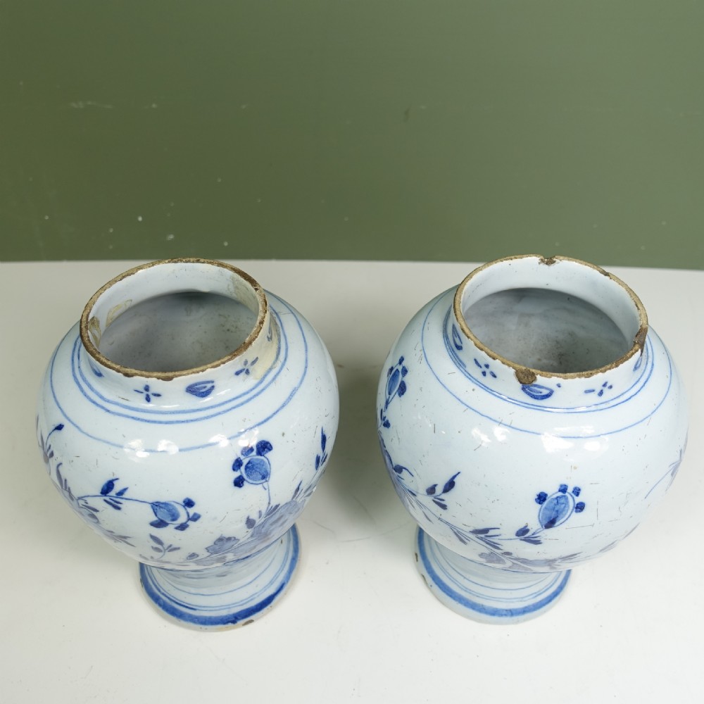 PAIR OF 18TH C DELFT VASES View VII