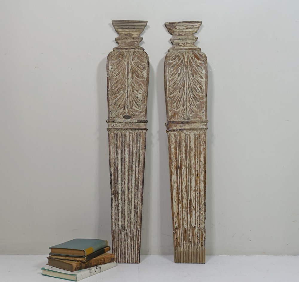 PAIR OF 18TH C CARVED OAK CORBELS