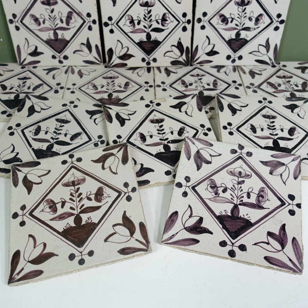 SET OF TWELVE 18TH C DELFT TILES View II