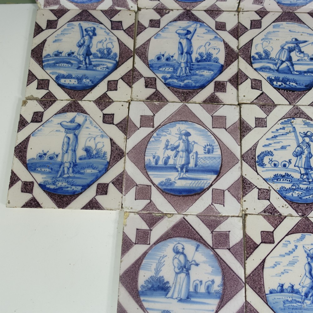 SET OF FOURTEEN EARLY 18TH C DELFT TILES View II