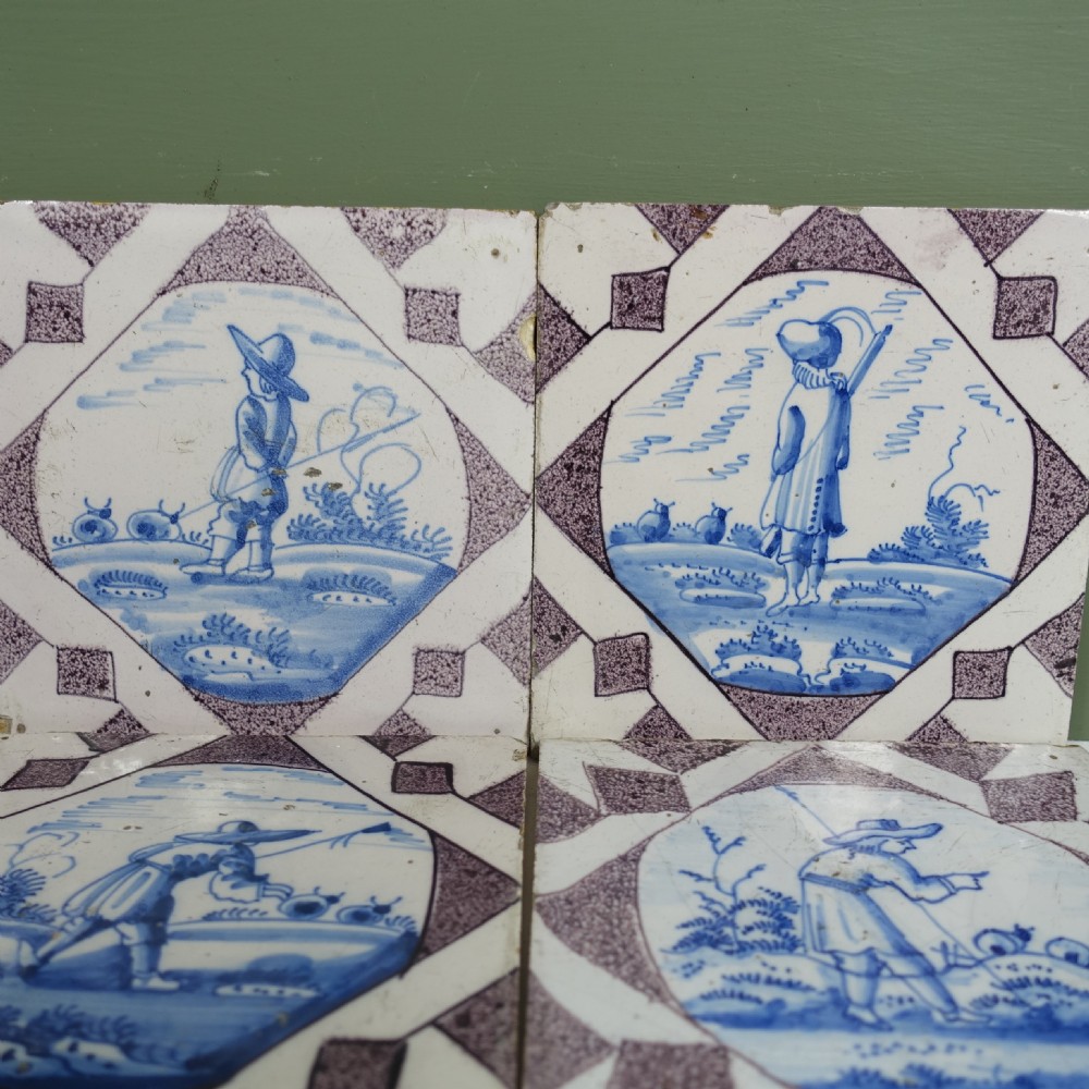 SET OF FOURTEEN EARLY 18TH C DELFT TILES View IV