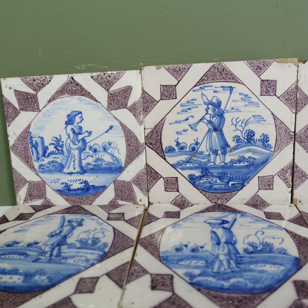 SET OF FOURTEEN EARLY 18TH C DELFT TILES View V