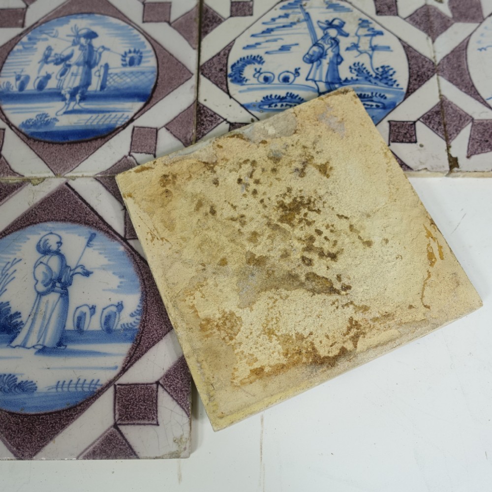SET OF FOURTEEN EARLY 18TH C DELFT TILES View VII