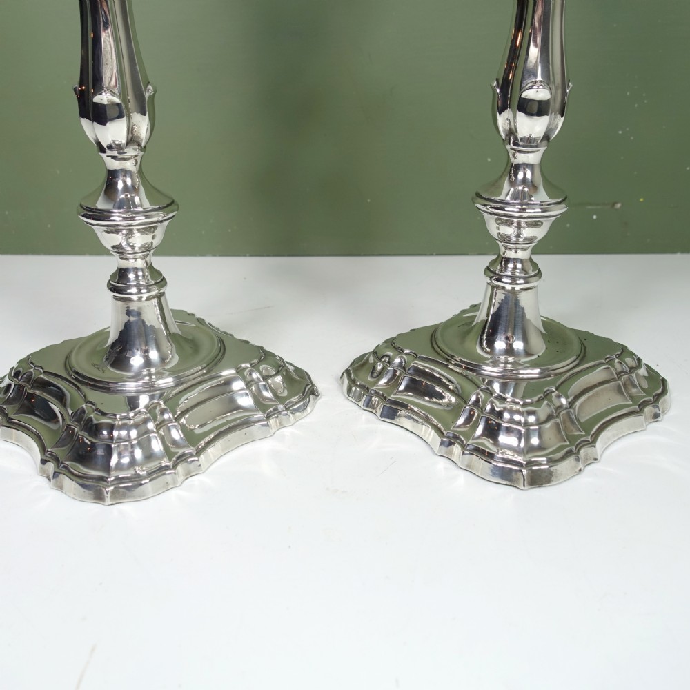 LARGE PAIR OF SILVER CANDLESTICKS, SHEFFIELD 1907 View III