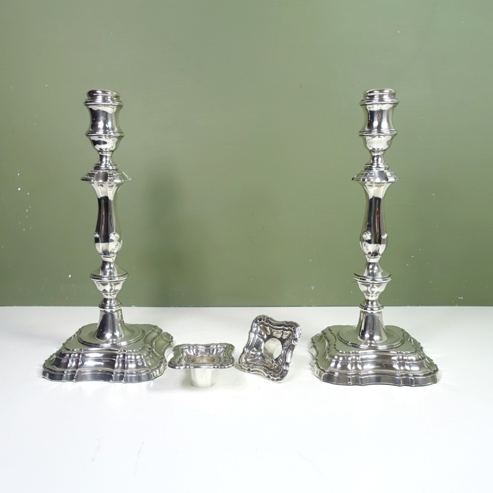 LARGE PAIR OF SILVER CANDLESTICKS, SHEFFIELD 1907 View IV