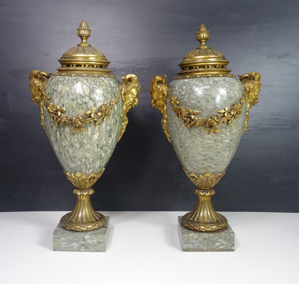 LARGE PAIR OF 19TH C CAPITOLINE MARBLE VASES