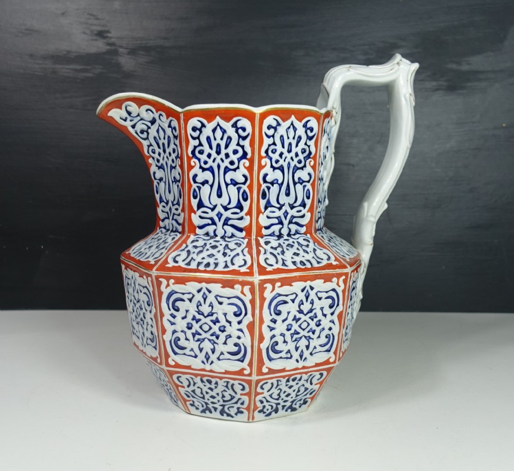 BOLDLY DECORATED 19TH C JUG