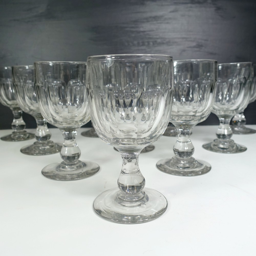 SET OF TEN 19TH C WINE GLASSES View V