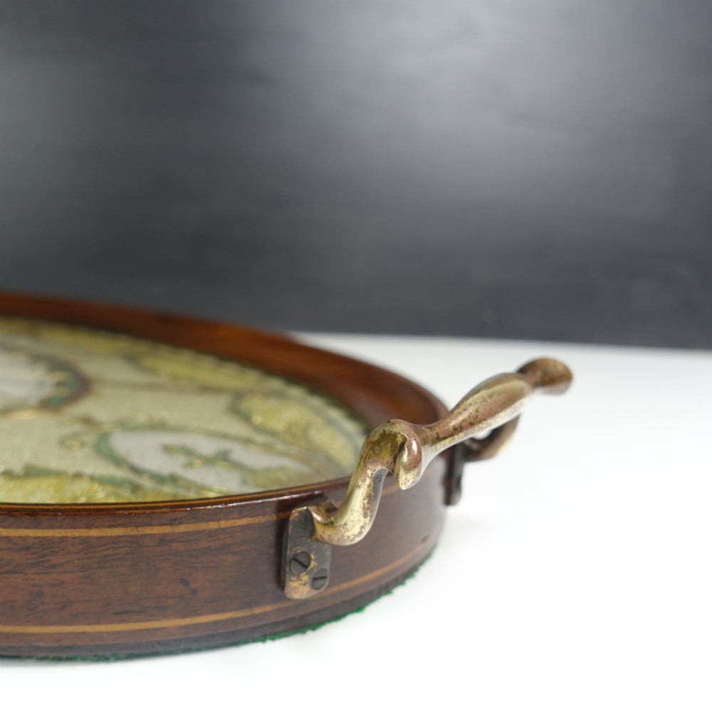 EARLY 19TH C CRUSHED GLASS DECORATED TRAY View III