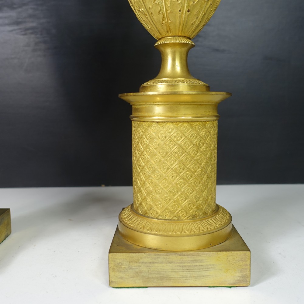 PAIR OF EARLY 19TH C ORMOLU VASES View VI