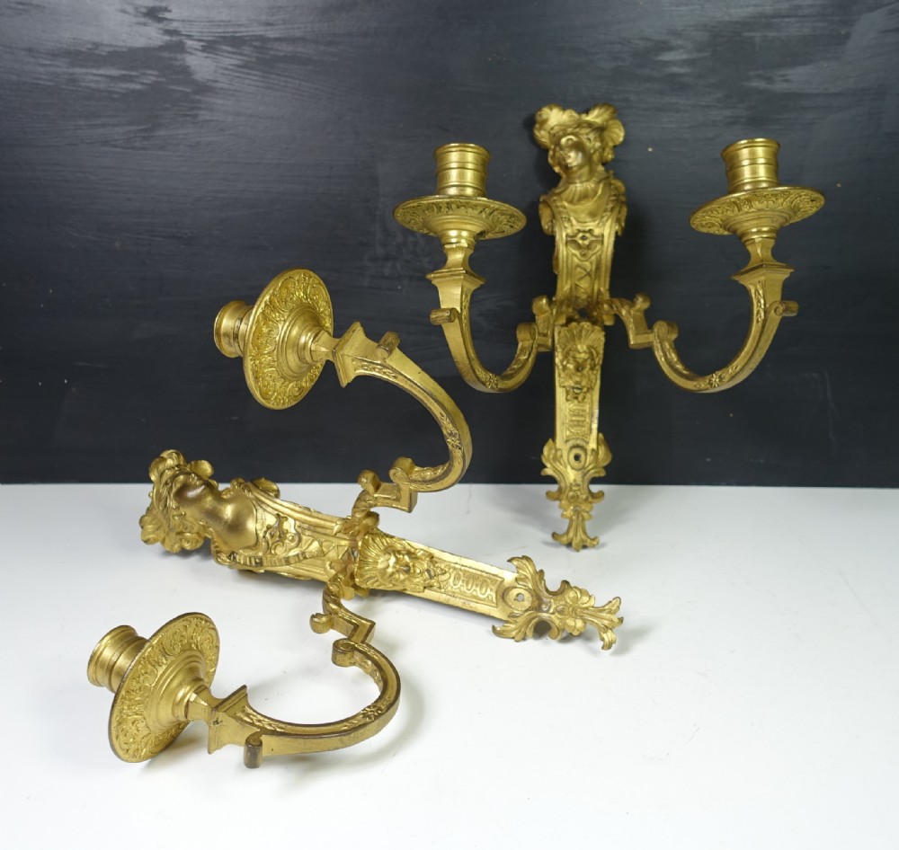 PAIR OF ORMOLU WALL SCONCES
