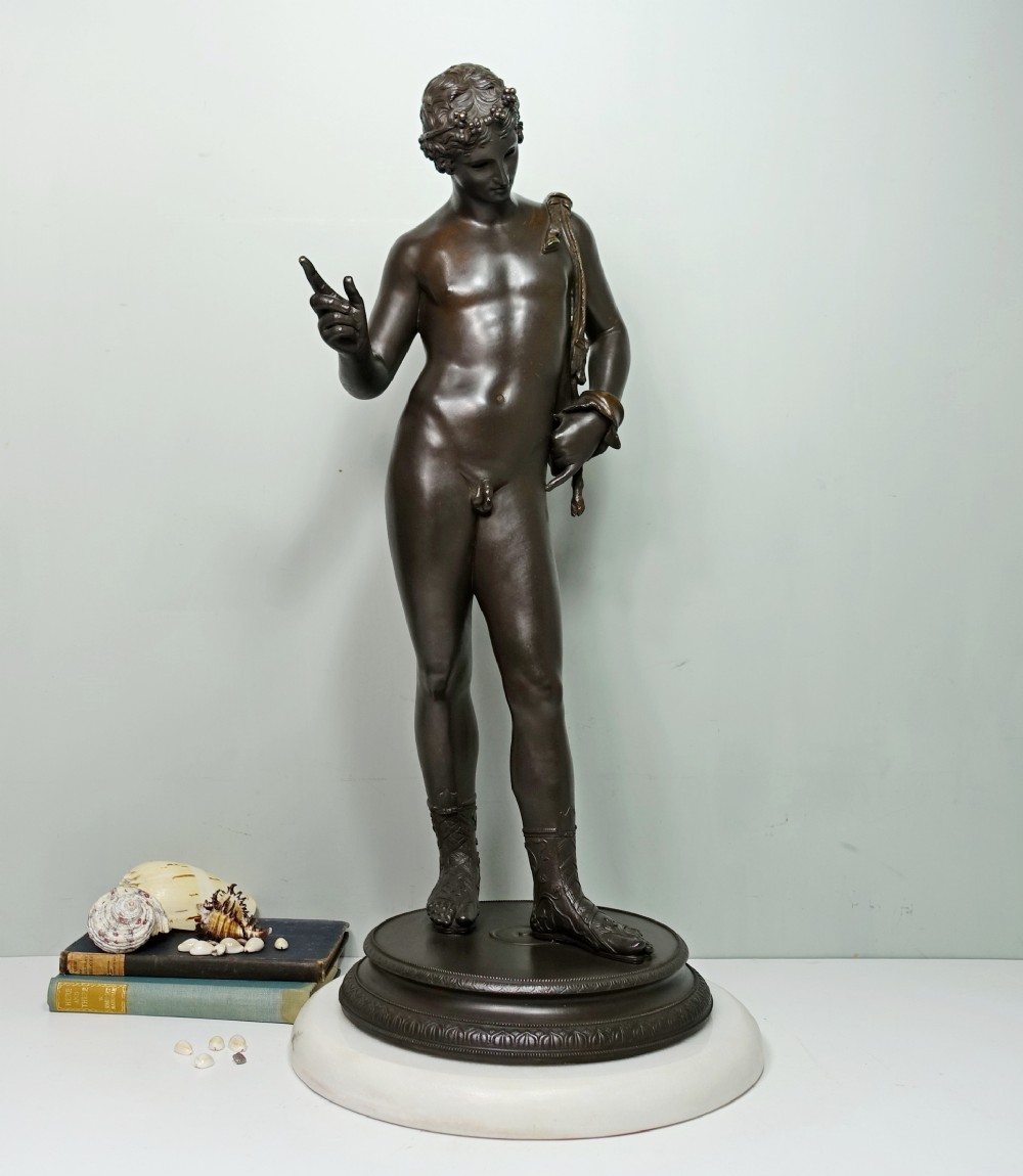 19TH C BRONZE FIGURE OF NARCISSUS